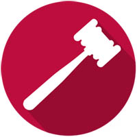 gavel image with burgundy background